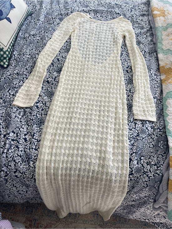 Peppermayo Dresses & Skirts - Peppermayo Ivory Knit Long Sleeve Maxi Dress